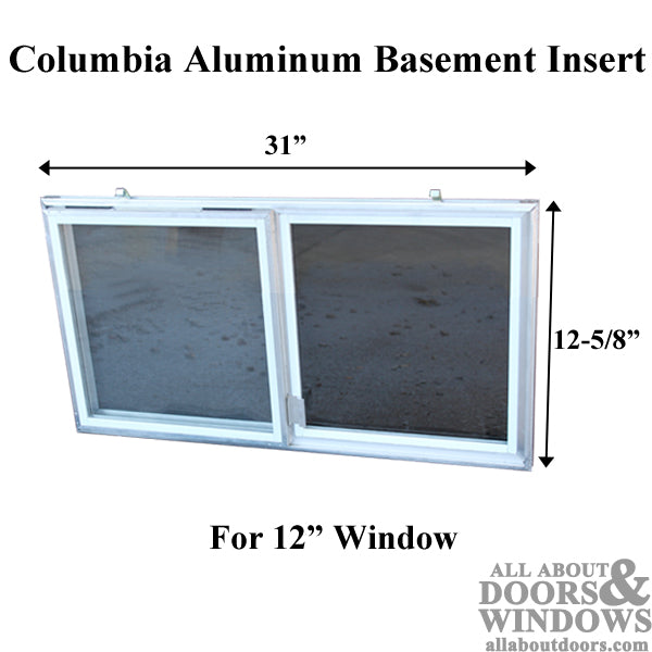 C-300-12 Aluminum Basement Window Insert, Single Pane Glass - C-300-12 Aluminum Basement Window Insert, Single Pane Glass