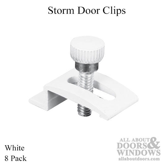 Storm Door Panel Clips 0.25 Inch White