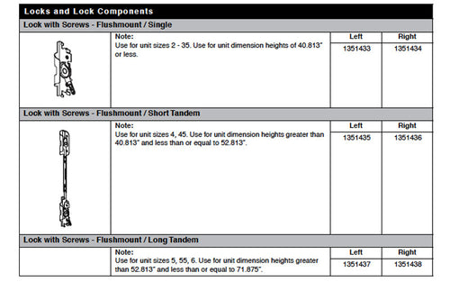 Andersen Window Tandem Lock Short Tandem Lock Flushmount For E-Z Casement Right Handed - Andersen Window Tandem Lock Short Tandem Lock Flushmount For E-Z Casement Right Handed