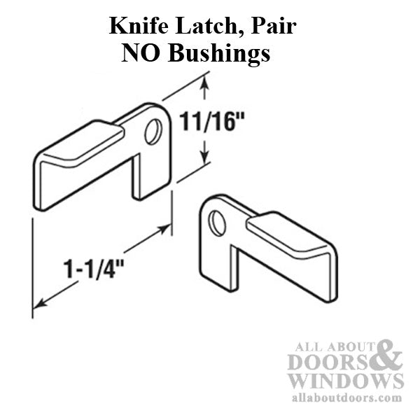 Knife Latch, Pair Left & Right Hand, No Bushing - Knife Latch, Pair Left & Right Hand, No Bushing