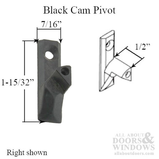 Tilt Window Cam Pivot, Black - Right