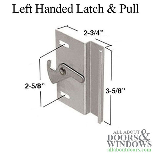 Left Hand Aluminum Latch & Pull Handle Set for Sliding Screen Door - Aluminum - Left Hand Aluminum Latch & Pull Handle Set for Sliding Screen Door - Aluminum