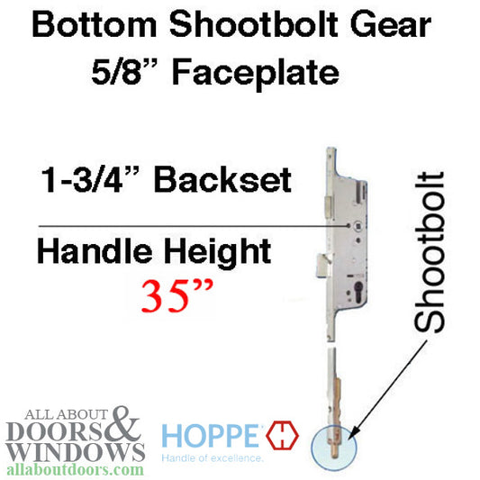 16mm Manual Gear, 45/92 Shootbolt, 1" Deadbolt, 35" Handle Height