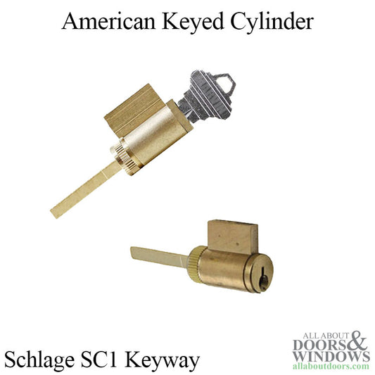 Keyed Cylinder, Active Hinged 1-3/4 door (SCHLAGE C) - Brass