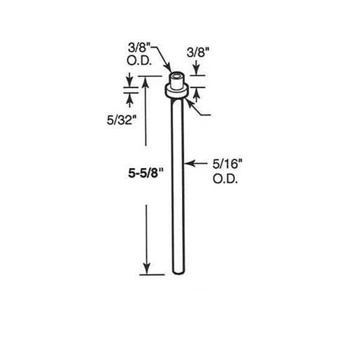 Pivot Rod, 5/16 inch,  Top, Metal bi-fold Door - Pivot Rod, 5/16 inch,  Top, Metal bi-fold Door