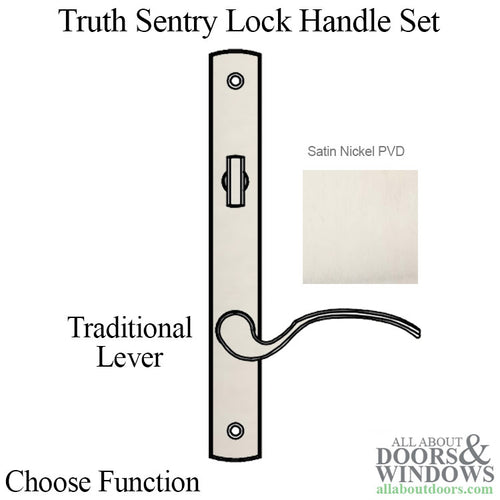 Truth Sentry Lock Handle Set, Traditional, Decorative finish over Brass, PVD Nickel - Truth Sentry Lock Handle Set, Traditional, Decorative finish over Brass, PVD Nickel