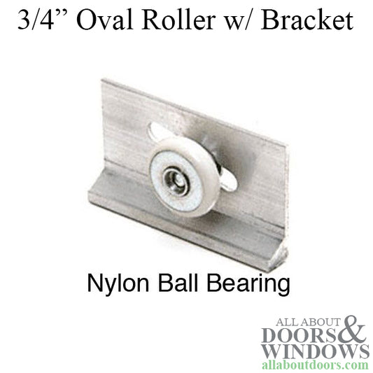 Discontinued - Shower Door Oval  Roller  w/ Bracket 3/4 Inch  Wheel