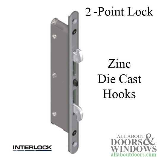 Interlock SBML Sliding Door Lock with 2-point lock, Zinc Die Cast Hooks