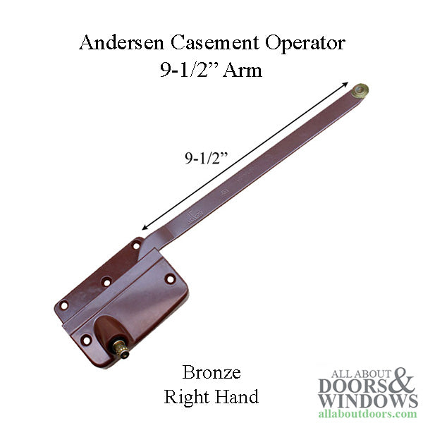 Discontinued Andersen Right Hand Operator, 9-1/2 Inch Arm, Round Shoe - Bronze - Discontinued Andersen Right Hand Operator, 9-1/2 Inch Arm, Round Shoe - Bronze