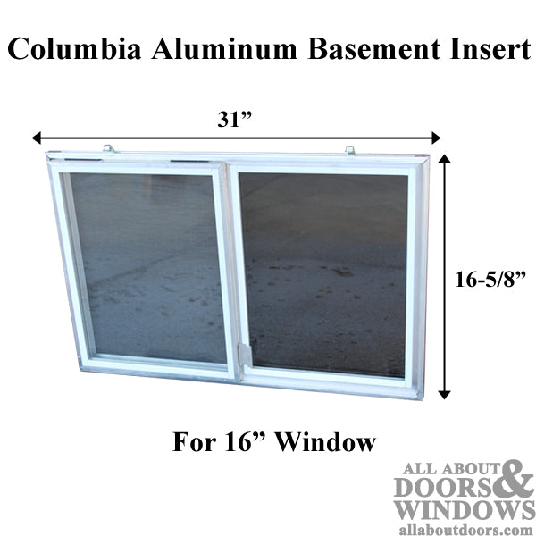 C-300-16 Aluminum Basement Window Insert, Single Pane Glass - C-300-16 Aluminum Basement Window Insert, Single Pane Glass