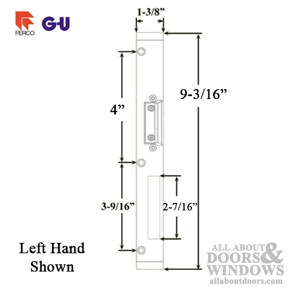 Raised Latch & Deadbolt Strike Plate - Right Hand - Raised Latch & Deadbolt Strike Plate - Right Hand