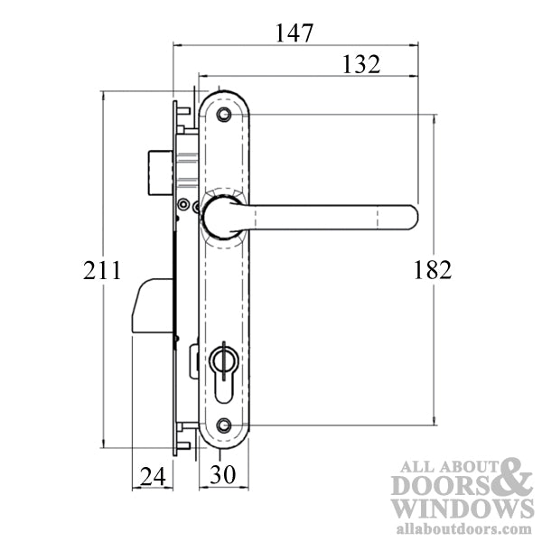 Interlock Lever Compression 4-Point Lock, 30/85, 1