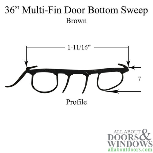Door Sweep Low Profile Staple On 36 Inch Door Bottom Sweep Multi Fin DB370 Door Sweep - Door Sweep Low Profile Staple On 36 Inch Door Bottom Sweep Multi Fin DB370 Door Sweep