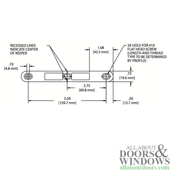 Nexus Strike Plate Keeper Flat 3/4