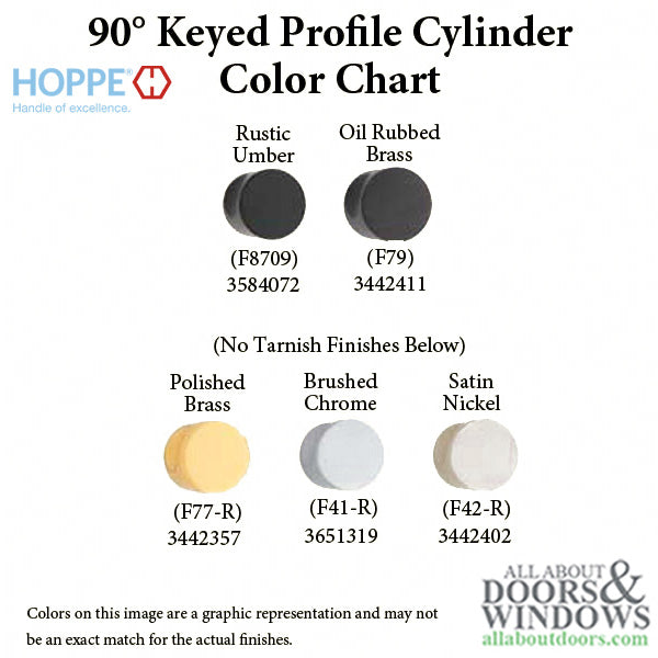 35.5/45.5 New Style HOPPE Active 90° Keyed Profile Cylinder Lock, Solid Brass - 35.5/45.5 New Style HOPPE Active 90° Keyed Profile Cylinder Lock, Solid Brass