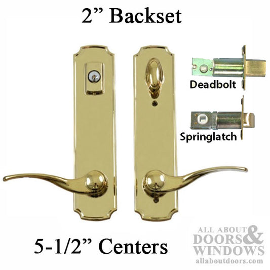 W&F 1200 Series Lock 5-1/2 C-C,  2" Backset - Polished Brass