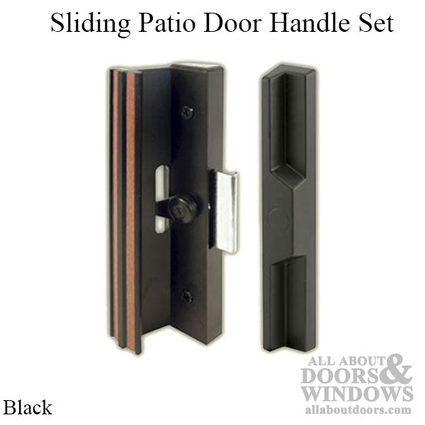 Handle Set - Sliding Patio Door, Extruded Aluminum / Diecast - Black - Handle Set - Sliding Patio Door, Extruded Aluminum / Diecast - Black