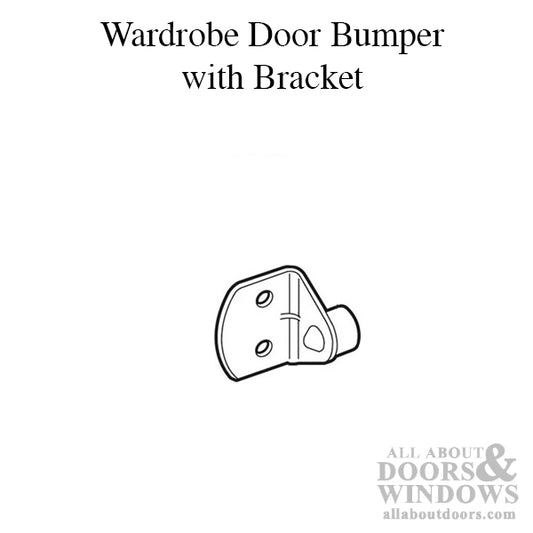 Bumper with Bracket - 5/8 Inch - Bi-Pass Wardrobe Closet Door