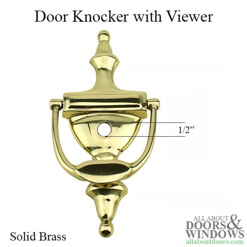 Solid Brass Door Knocker with Viewer - Solid Brass Door Knocker with Viewer