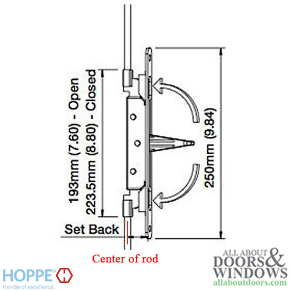 Inactive Flushbolt Rod, 26mm Backset, Flip Lever - Brass - Inactive Flushbolt Rod, 26mm Backset, Flip Lever - Brass