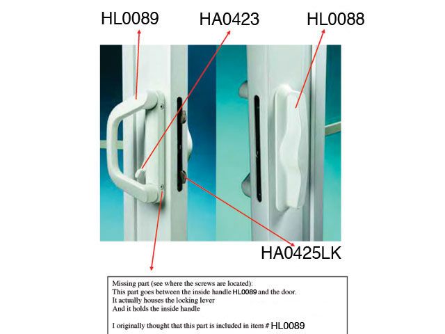 Mortise Lock, 2 Point,  Vinyl sliding patio glass door parts - Mortise Lock, 2 Point,  Vinyl sliding patio glass door parts