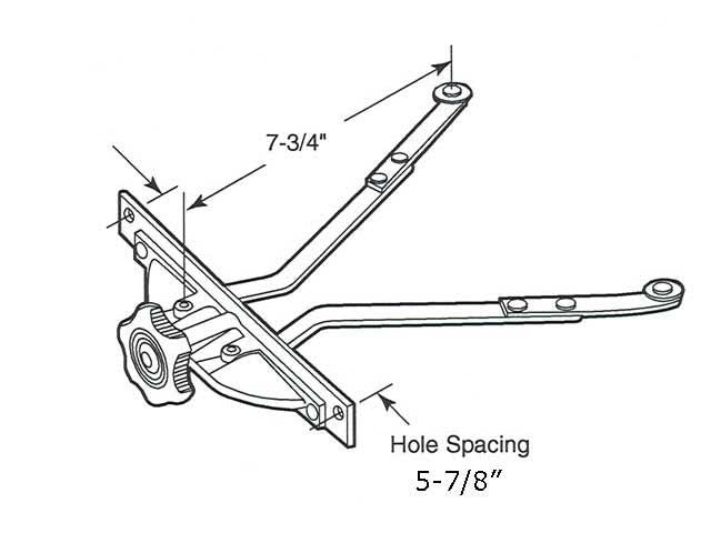 Operator, Vent, Double ARM, 5-7/8 inch HOLE CENTER - Operator, Vent, Double ARM, 5-7/8 inch HOLE CENTER