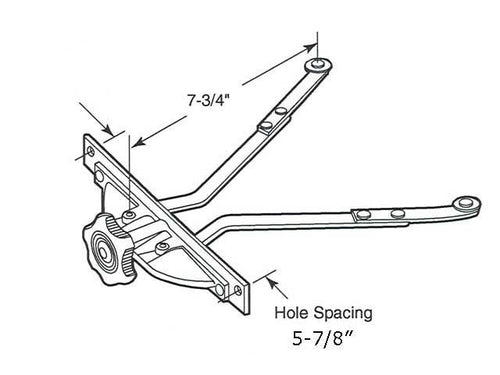 Operator, Vent, Double ARM, 5-7/8 inch HOLE CENTER - Operator, Vent, Double ARM, 5-7/8 inch HOLE CENTER