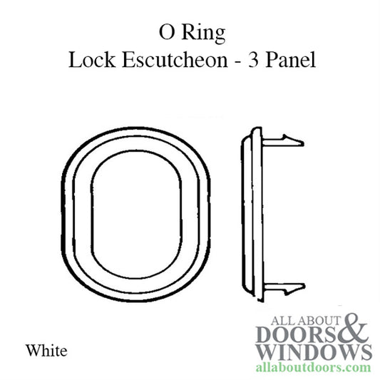 Andersen Perma-Shield Gliding Door O-Ring Lock Escutcheon, 3 Panel - White