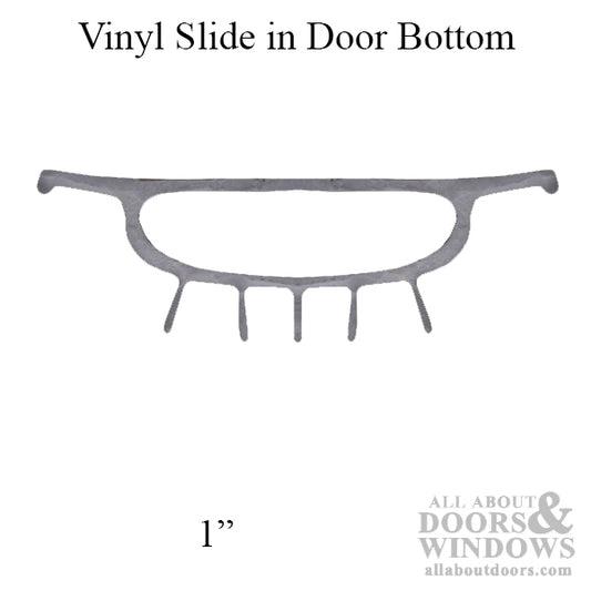 1 Inch Vinyl Slide In Door Bottom Threshold Insert - Gray