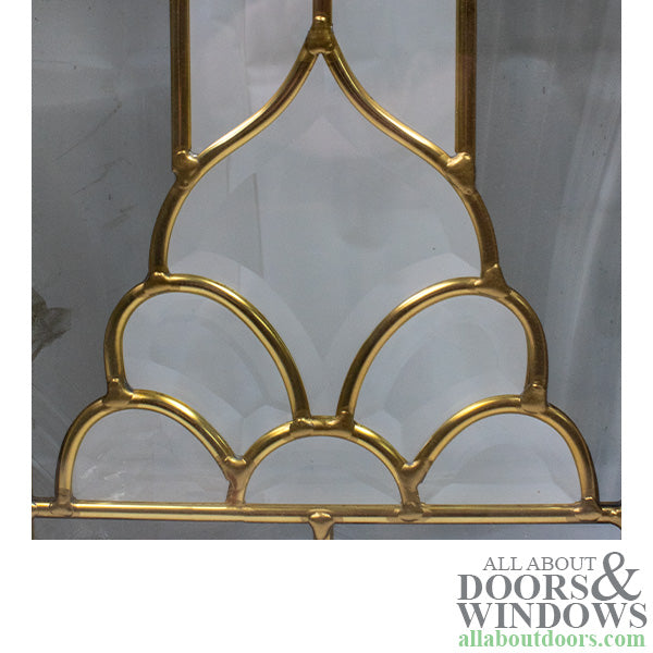 Rectangular Leaded Glass Door lite 9-7/8 x 37-3/4, Brass Caming - Rectangular Leaded Glass Door lite 9-7/8 x 37-3/4, Brass Caming