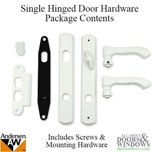 Andersen Albany Active Single Hinged Door Hardware - Pure White - Andersen Albany Active Single Hinged Door Hardware - Pure White