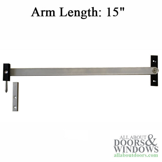 Concealed Door Stop,  Limit Restrictor,  15" Arm