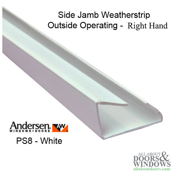 Andersen Side Jamb Weatherstrip, Right Hand - White - Andersen Side Jamb Weatherstrip, Right Hand - White