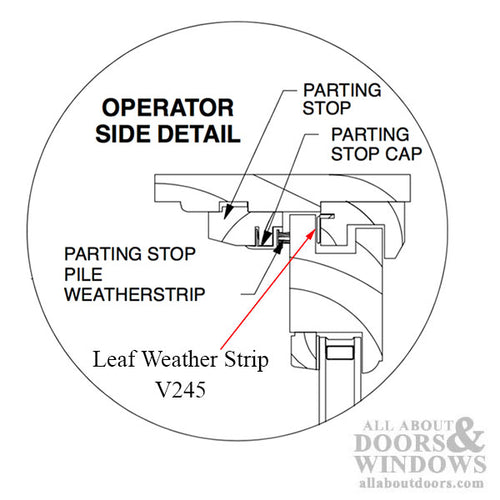 Marvin V245 Leaf Weather Strip, Panel Guide and Jamb Liner 75