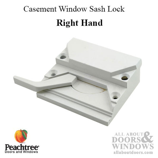 Peachtree Casement Window SASH LOCK, 4 Screw holes, 2-9/16 inch, Right hand