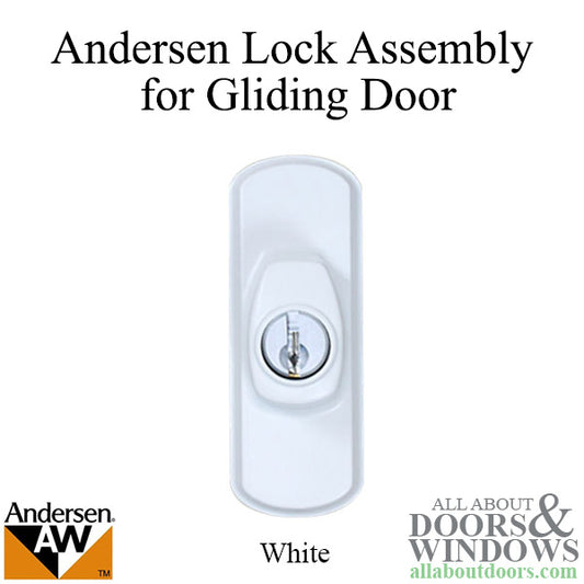 Andersen Frenchwood Gliding Doors - Lock Assembly - Albany - Exterior - Right - White