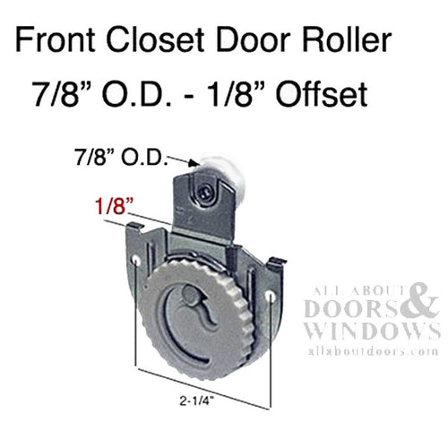 Acme 3100 Front Closet Door Roller Assembly 7/8 Inch Wheel 1/8 Inch Offset - Acme 3100 Front Closet Door Roller Assembly 7/8 Inch Wheel 1/8 Inch Offset