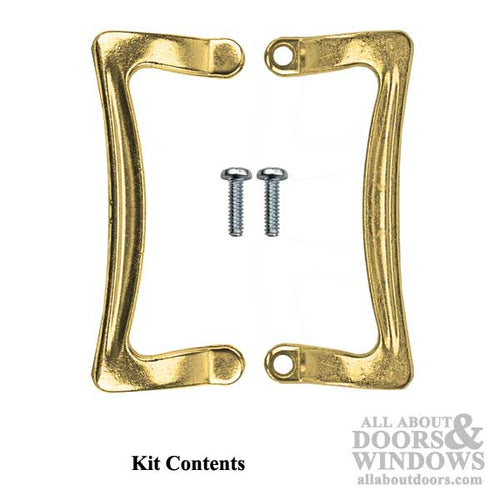 3-1/2 Inch Universal Shower Door / Tub Enclosure Handle Set - Brass - 3-1/2 Inch Universal Shower Door / Tub Enclosure Handle Set - Brass
