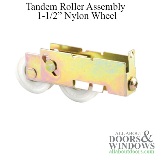 Sliding Door Roller Two Nylon Wheel 1.5 Inch E Tab Metal Housing