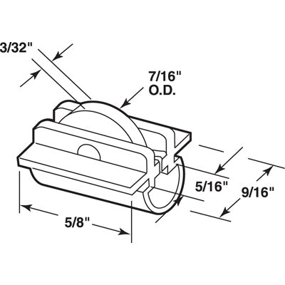 Roller Assembly (Flat) - Sliding Windows, Nylon - Roller Assembly (Flat) - Sliding Windows, Nylon