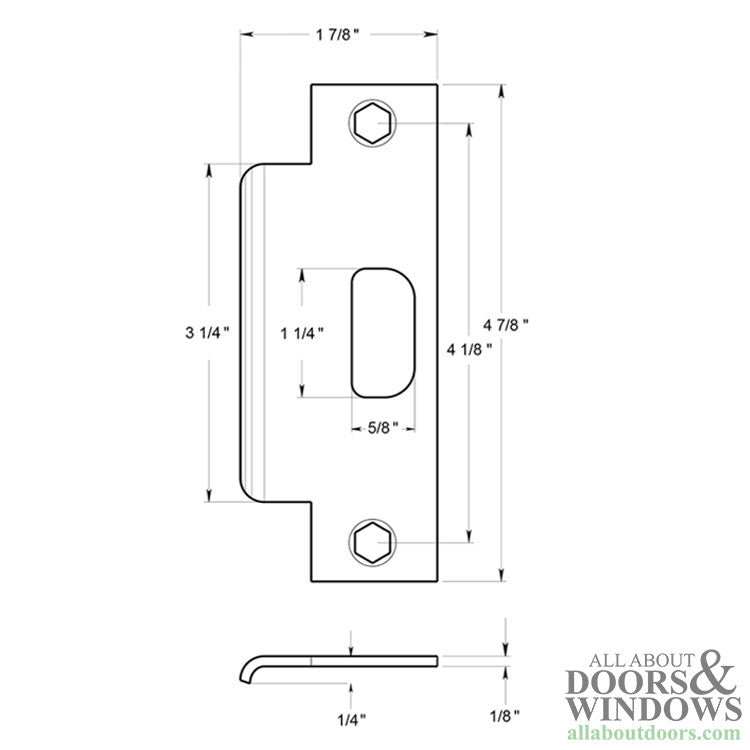 Spring Latch Strike Plate, 4-7/8