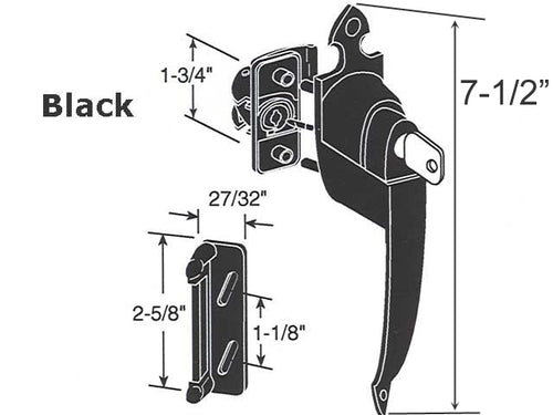 Colonial Push Button -  1-3/4 holes - Keyed  - Black - Colonial Push Button -  1-3/4 holes - Keyed  - Black