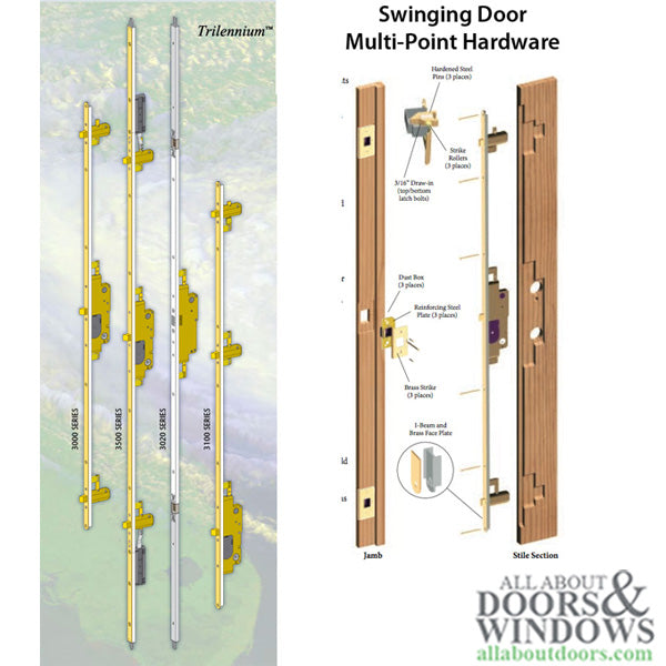 3000 Trilennium Multipoint Lock 6-8 Door Right Hand Inswing - Choose Finish - 3000 Trilennium Multipoint Lock 6-8 Door Right Hand Inswing - Choose Finish