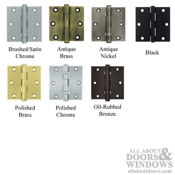 Steel Door Hinges Square Corners Residential Pair Choose Color - Steel Door Hinges Square Corners Residential Pair Choose Color