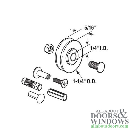 Roller Only,  1-1/4  Dia.  with Axle Pins - Roller Only,  1-1/4  Dia.  with Axle Pins