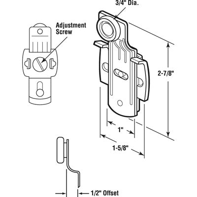 Sliding Closet Door Roller Nylon Wheel With Steel Bracket 3/4