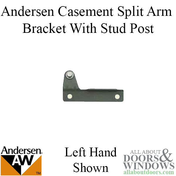 Andersen Window - Perma-Shield Casement Split Arm Bracket, w/Stud post, Left - Stone - Andersen Window - Perma-Shield Casement Split Arm Bracket, w/Stud post, Left - Stone