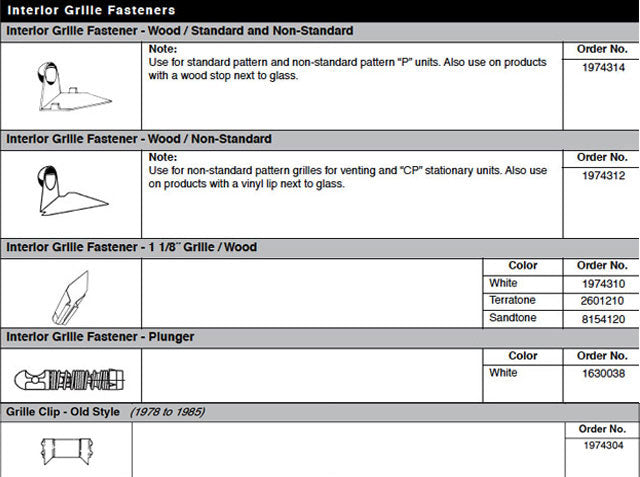 Andersen Barbed Grille Fastener - Andersen Barbed Grille Fastener