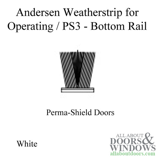 Andersen Operating Bottom Rail Weatherstrip, Perma-Shield PS3 Gliding Door - White