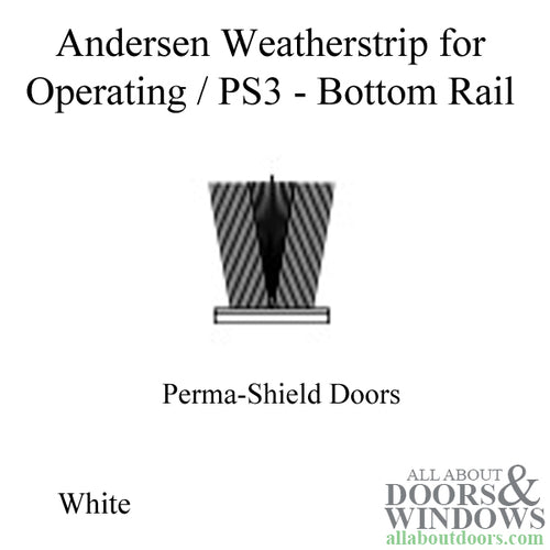 Andersen Operating Bottom Rail Weatherstrip, Perma-Shield PS3 Gliding Door - White - Andersen Operating Bottom Rail Weatherstrip, Perma-Shield PS3 Gliding Door - White